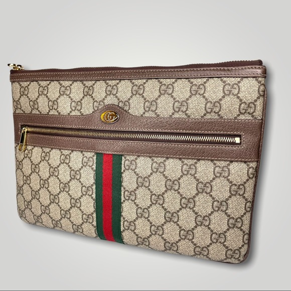 🔴SOLD🔴GUCCI GG Supreme Monogram Large Ophidia Pouch Clutch. - Picture 4 of 17